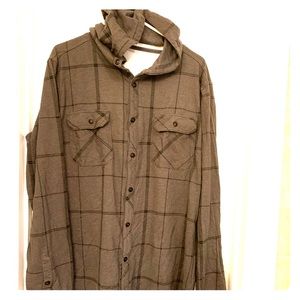 Men’s plaid button down hoodie